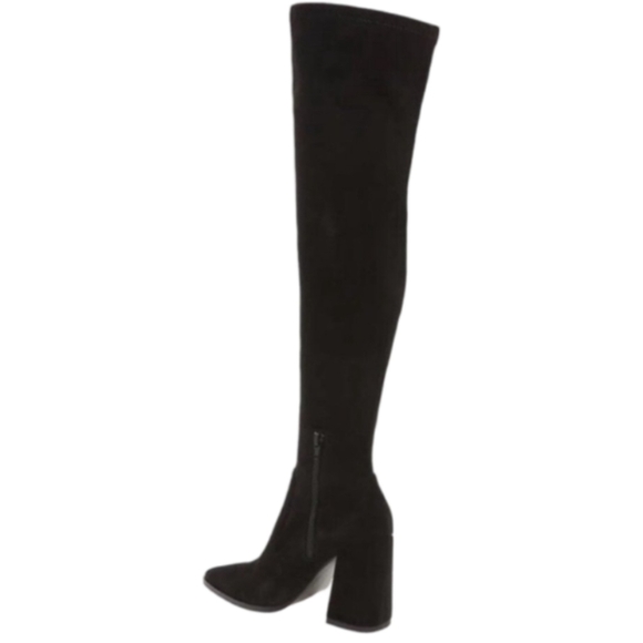 Steve Madden TAVA Black OTK Boots Over Knee Suede Block Heel Pointed Toe 6M NEW - Picture 4 of 15